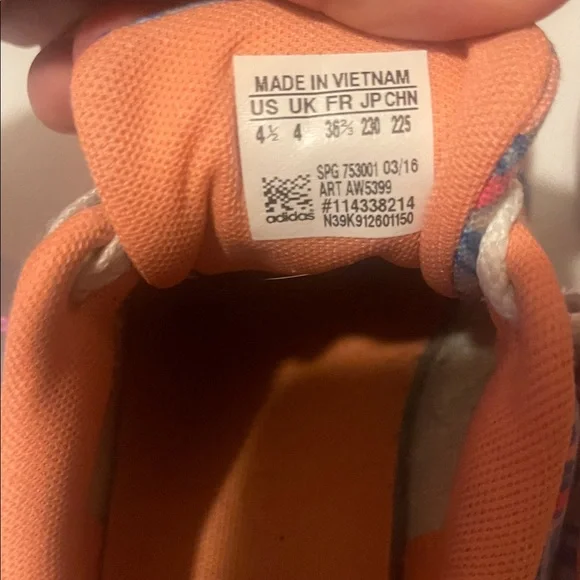 adidas Kids Blue & Orange Plaid Lace-Up Sneakers - Picture 3 of 4